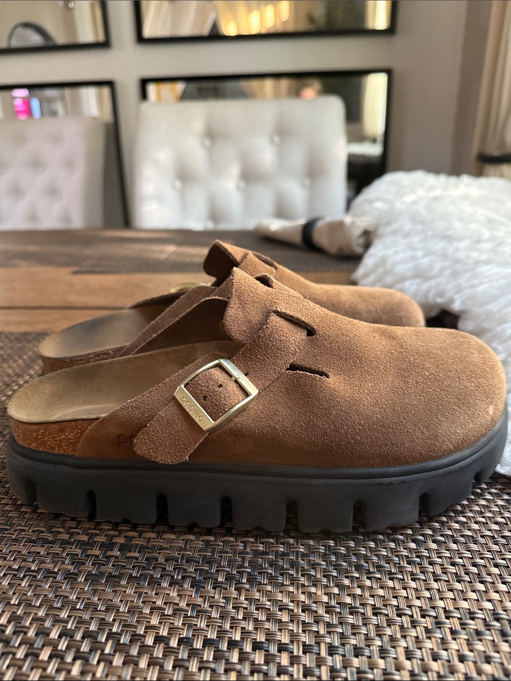 Birkenstock Papillo Suede Leather Platform Brown Clog